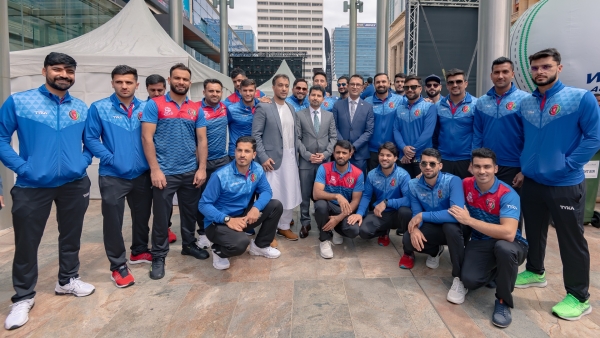 Ambassador Waissi with Afghan Cricket Team Players||