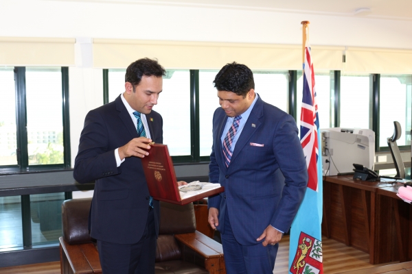 Ambassador Waissi called on Attorney General Aiyaz Sayed-Khaiyum in Suva, Fiji